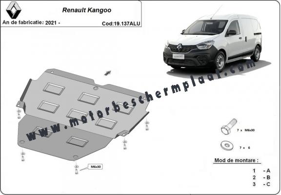 Aluminium Motor, Versnellingsbak en Radiator Beschermplaat voor Renault Kangoo