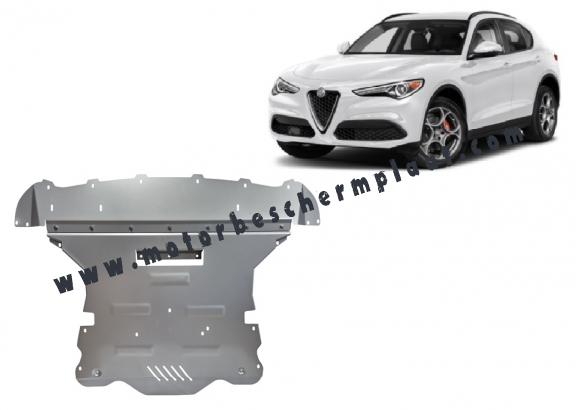 Aluminium Motor, Versnellingsbak en Radiator Beschermplaat voor Alfa Romeo Stelvio