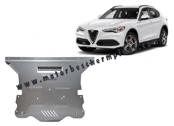 Aluminium Motor, Versnellingsbak en Radiator Beschermplaat voor Alfa Romeo Stelvio