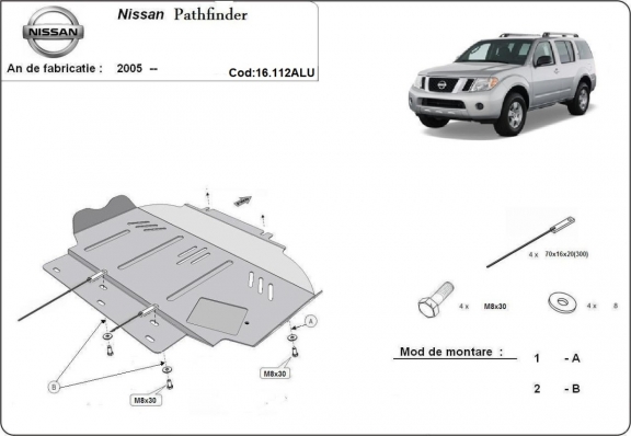 Motor, Versnellingsbak en Radiator Beschermplaat voor Nissan Pathfinder