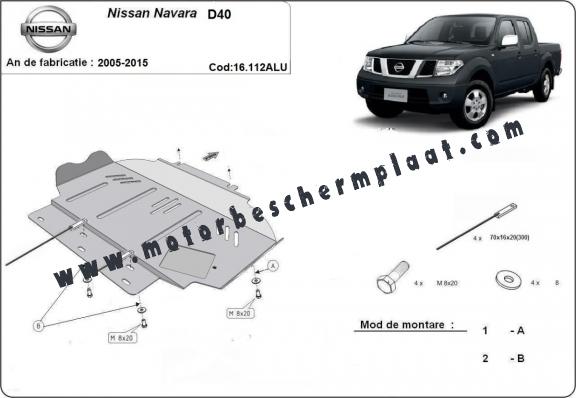 Motor, Versnellingsbak en Radiator Beschermplaat voor Nissan Navara