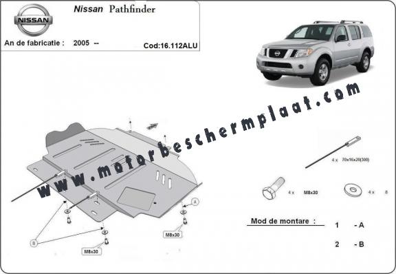 Motor, Versnellingsbak en Radiator Beschermplaat voor Nissan Pathfinder