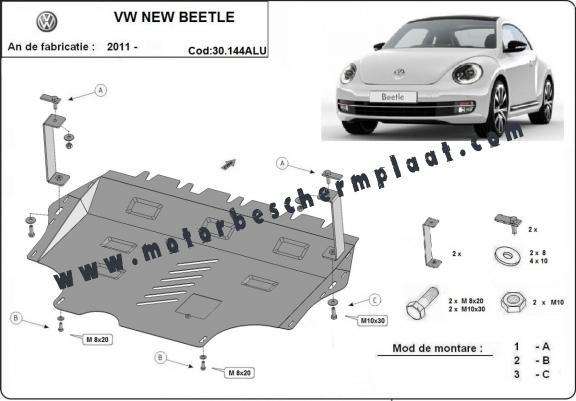 Aluminium Motor, Versnellingsbak en Radiator Beschermplaat voor Volkswagen New Beetle