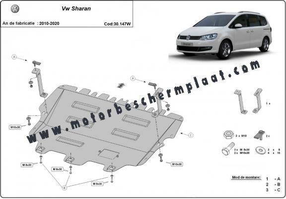 Motor en Versnellingsbak Beschermplaat voor Volkswagen Sharan - Webasto