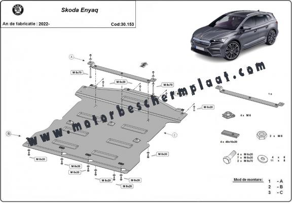 Motor, Versnellingsbak en Radiator Beschermplaat voor Skoda Enyaq