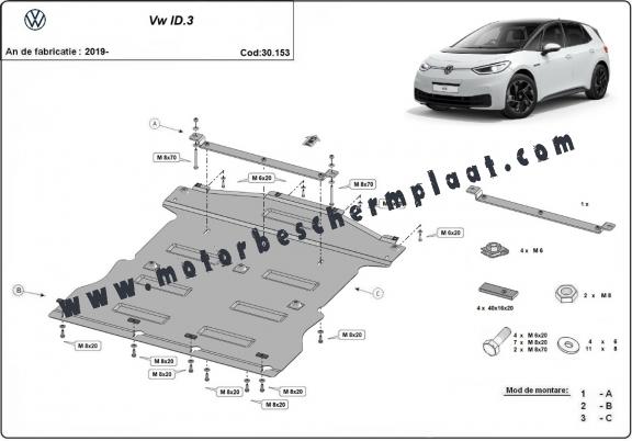 Motor Beschermplaat voor Volkswagen ID 3