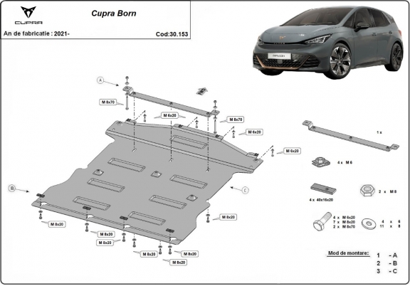 Motor, Versnellingsbak en Radiator Beschermplaat voor Cupra Born