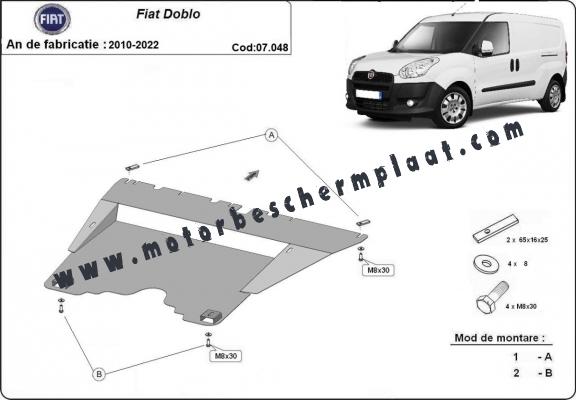 Motor, Versnellingsbak en Radiator Beschermplaat voor Fiat Doblo