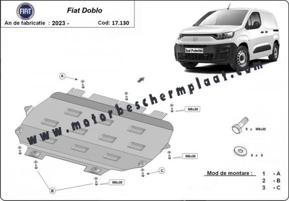 Motor, Versnellingsbak en Radiator Beschermplaat voor Fiat Doblo