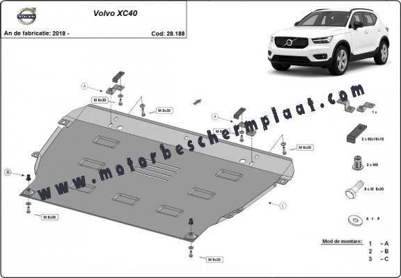 Motor, Versnellingsbak en Radiator Beschermplaat voor Volvo XC40