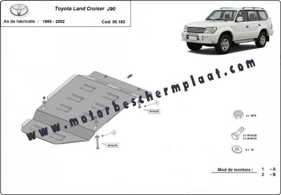 Versnellingsbak Beschermplaat voor Toyota Land Cruiser J90 - alleen voor 3-deurs model