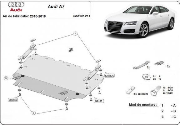 Motor en Radiator Beschermplaat voor Audi A7