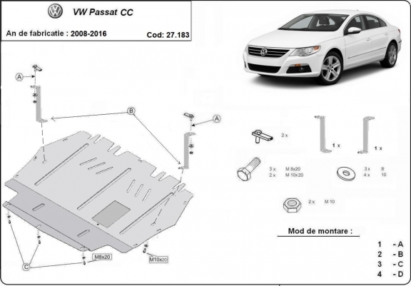 Motor, Versnellingsbak Beschermplaat voor VW Passat CC