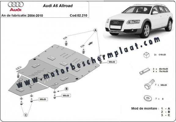 Motor, Versnellingsbak en Radiator Beschermplaat voor Audi A6 Allroad 2 - sans latéraux