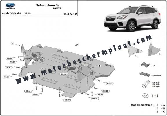 Motor en Radiator Beschermplaat voor Subaru Forester 5 Hybrid