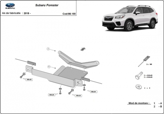 Differentieel Beschermplaat Subaru Forester