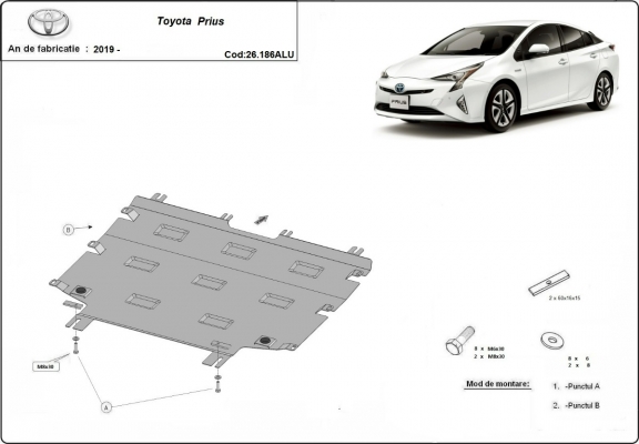 Motor, Versnellingsbak en Radiator aluminium Beschermplaat voor Toyota Prius
