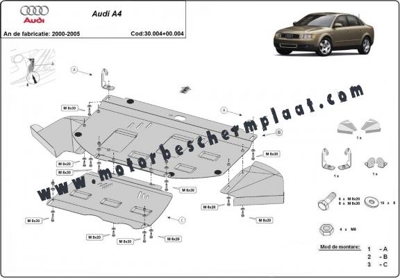 Motor Beschermplaat voor Audi A4 B6 - promotie pakket - diesel
