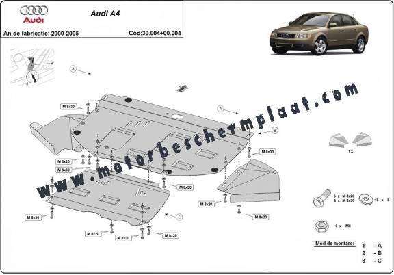 Motor Beschermplaat voor Audi A4 B6 - promotie pakket