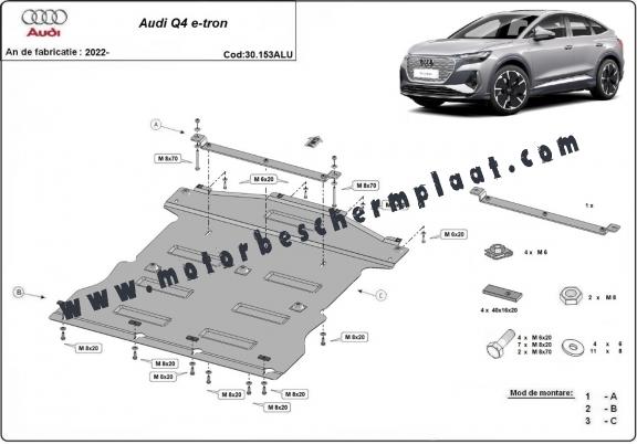 Aluminium Motor Beschermplaat voor Audi Q 4 e-tron