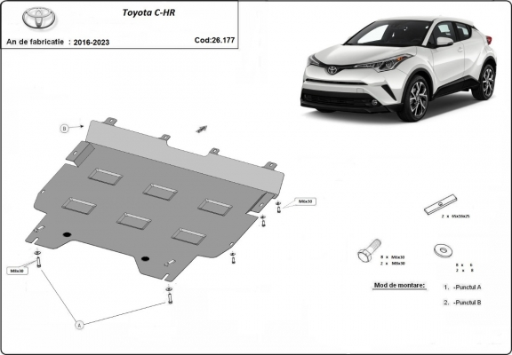 Motor, Versnellingsbak en Radiator Beschermplaat voor Toyota C-HR