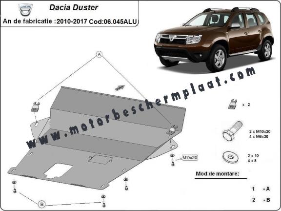 Aluminium Motor, Versnellingsbak en Radiator Beschermplaat voor Dacia Duster