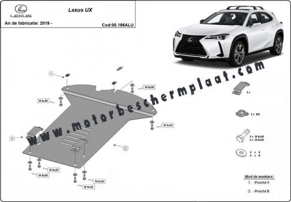 Aluminium katalysatorbeschermer / kat-slot voor Lexus UX