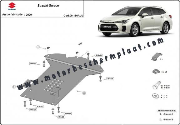 Aluminium katalysatorbeschermer / kat-slot voor Suzuki Swace