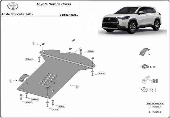 Aluminium katalysatorbeschermer / kat-slot voor Toyota Corolla Cross