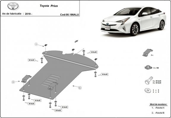 Aluminium katalysatorbeschermer / kat-slot voor Toyota Prius
