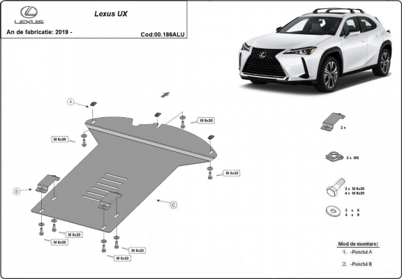 Aluminium katalysatorbeschermer / kat-slot voor Lexus UX