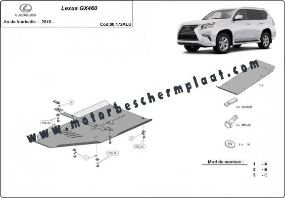 Versnellingsbak aluminium  Beschermplaat voor Lexus GX460