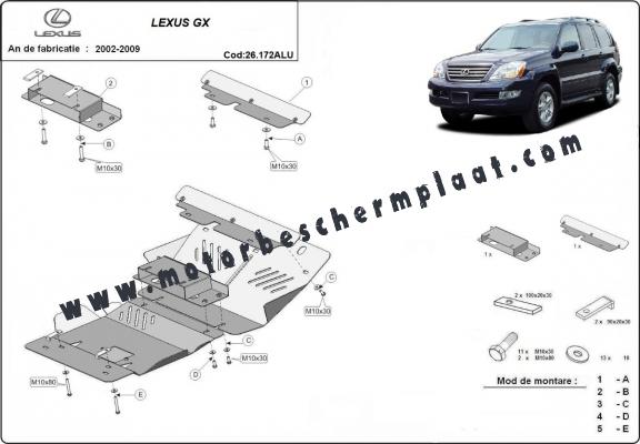 Motor  Beschermplaat voor Lexus GX- Aluminium