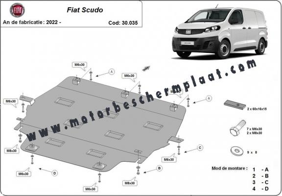 Motor en Versnellingsbak Beschermplaat voor Fiat Scudo