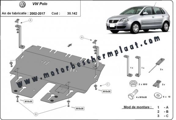 Motor en Versnellingsbak Beschermplaat voor VW Polo Petrol