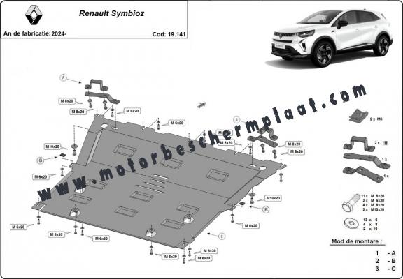 Motor en Versnellingsbak Beschermplaat voor Renault Symbioz 