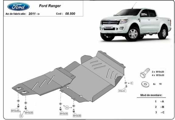 Motor Beschermplaat voor Ford Ranger