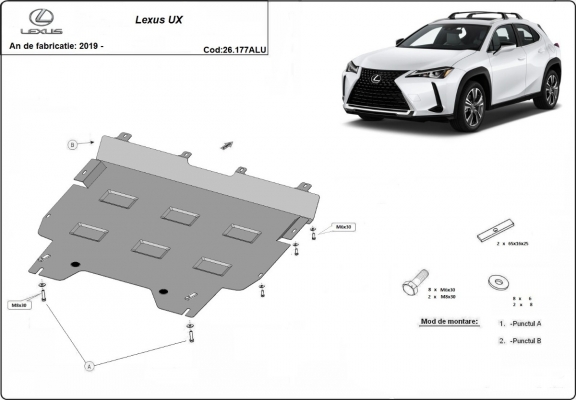 Motor, Versnellingsbak en Radiator aluminium Beschermplaat voor Lexus UX