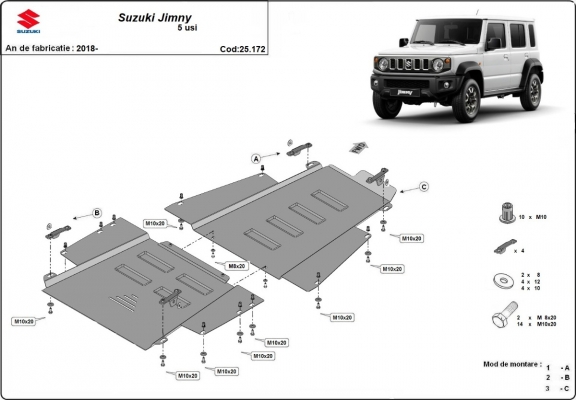 Overdracht geval Beschermplaat voor Suzuki Jimny - 5-deurs model