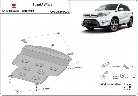 Motor, Versnellingsbak   aluminium Beschermplaat voor Suzuki Vitara