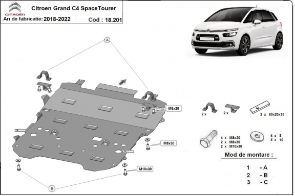 Motor Beschermplaat voor Citroen Grand C4 SpaceTourer