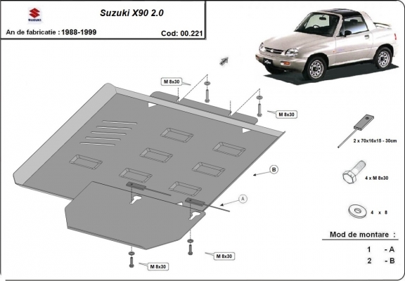Versnellingsbak Beschermplaat voor Suzuki X90 2.0