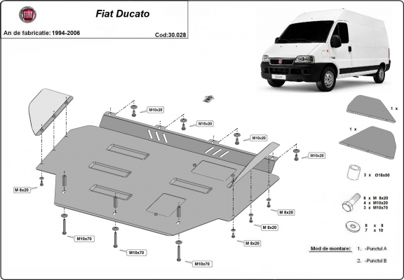 Motor en Versnellingsbak Beschermplaat voor Fiat Ducato