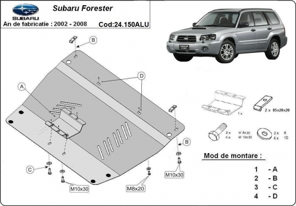Aluminium Motor en Versnellingsbak Beschermplaat voor Subaru Forester 2