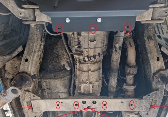 Versnellingsbak aluminium  Beschermplaat voor Nissan Navara