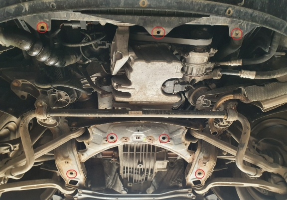 Motor, Versnellingsbak en Radiator Beschermplaat voor Audi A6 met zijflappen