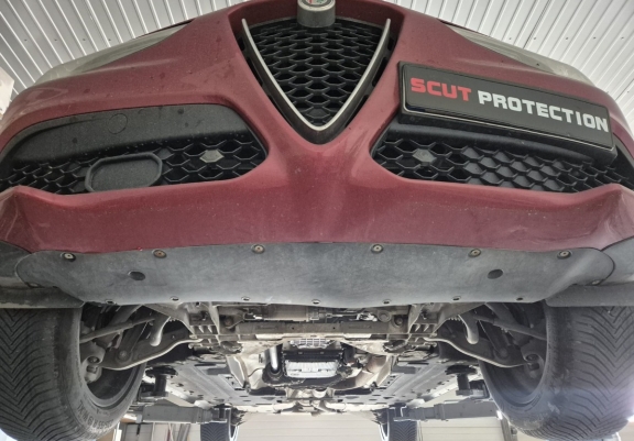 Aluminium Motor, Versnellingsbak en Radiator Beschermplaat voor Alfa Romeo Stelvio