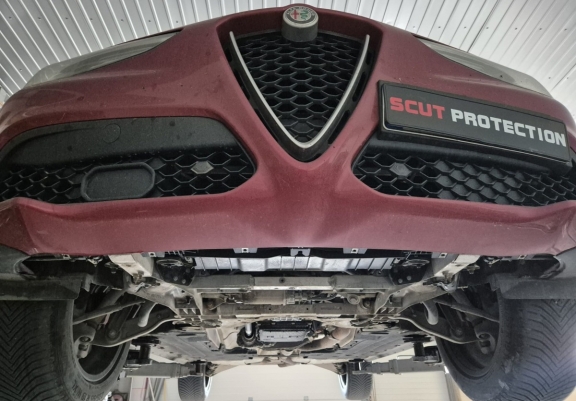 Aluminium Motor, Versnellingsbak en Radiator Beschermplaat voor Alfa Romeo Stelvio