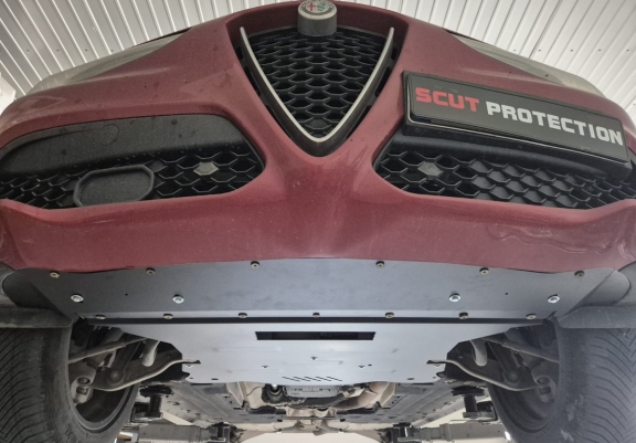 Aluminium Motor, Versnellingsbak en Radiator Beschermplaat voor Alfa Romeo Stelvio