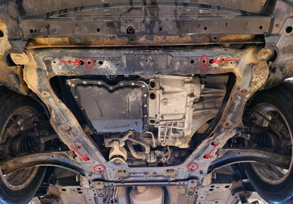 Motor, Versnellingsbak en Radiator Beschermplaat voor Nissan X-Trail T31 - Vers 2.0